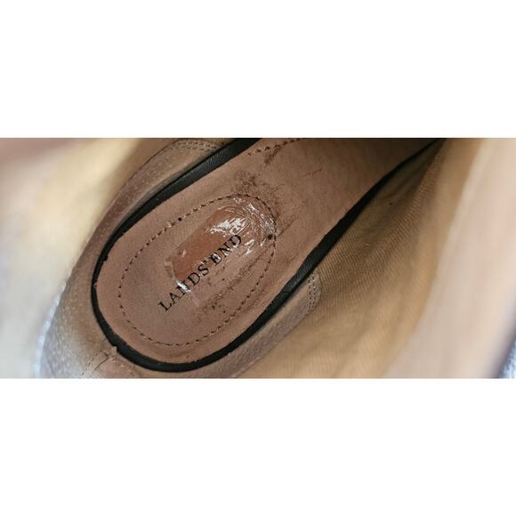 Land's End Rowe Back Zip Leather Stacked Heel Ankle Booties Women Size 7B Black - Picture 5 of 8